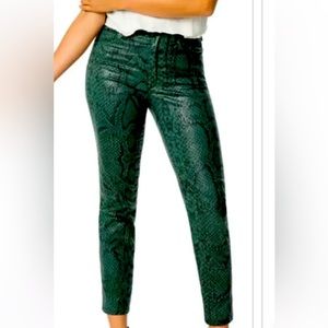 Joe's Jeans Green Snake Print Women's Straight Leg Pants